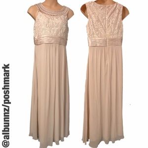 Cream colored high neck prom/formal dress
